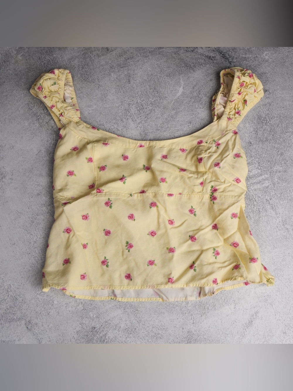 Princess Polly Yellow Floral Tie Back Cami Size US 6